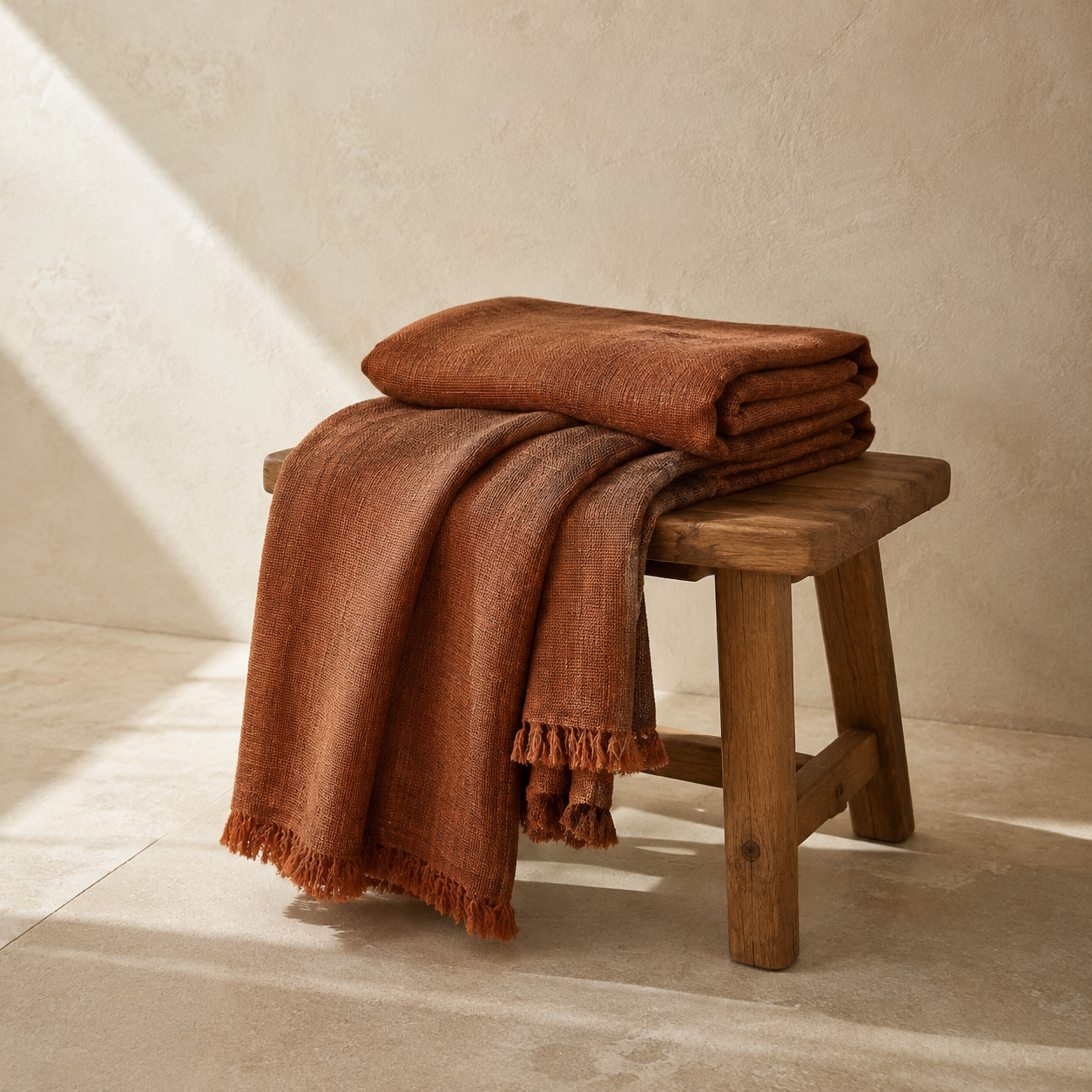 Linen throw in Rust